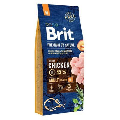 Сухий корм для дорослих собак середніх порід (вагою від 10 до 25 кг) Brit Premium Adult M 15 кг (курка) 50003490 фото