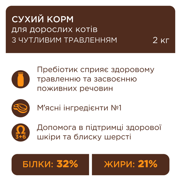 Premium сух чутливе травлення коти 2 кг 4820215368773 фото